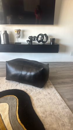 Moroccan leather ottoman beanbag