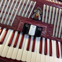 Red/White Scandalli Accordion