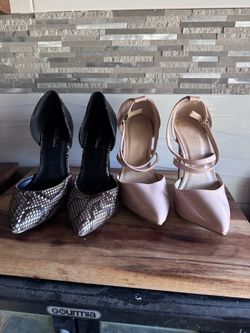 2 pairs size 7 high heel shoes