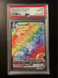 Pokemon Snorlax Vmax Alt Art Rainbow #206 PSA 10