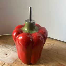  Style Eyes Baum Brothers Fresco Mercado Ceramic, Red Pepper Olive Oil, Dispenser, 7”