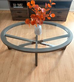 Oval Glass Top Coffee Table