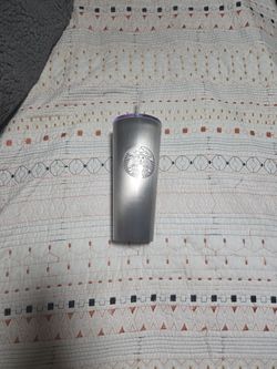 Silver Starbucks Tumbler