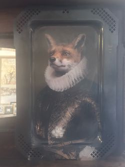 Whimsical Made in Paris, France Laminated Birch “Le Renard” (the Fox) in 17th  Century Garb: