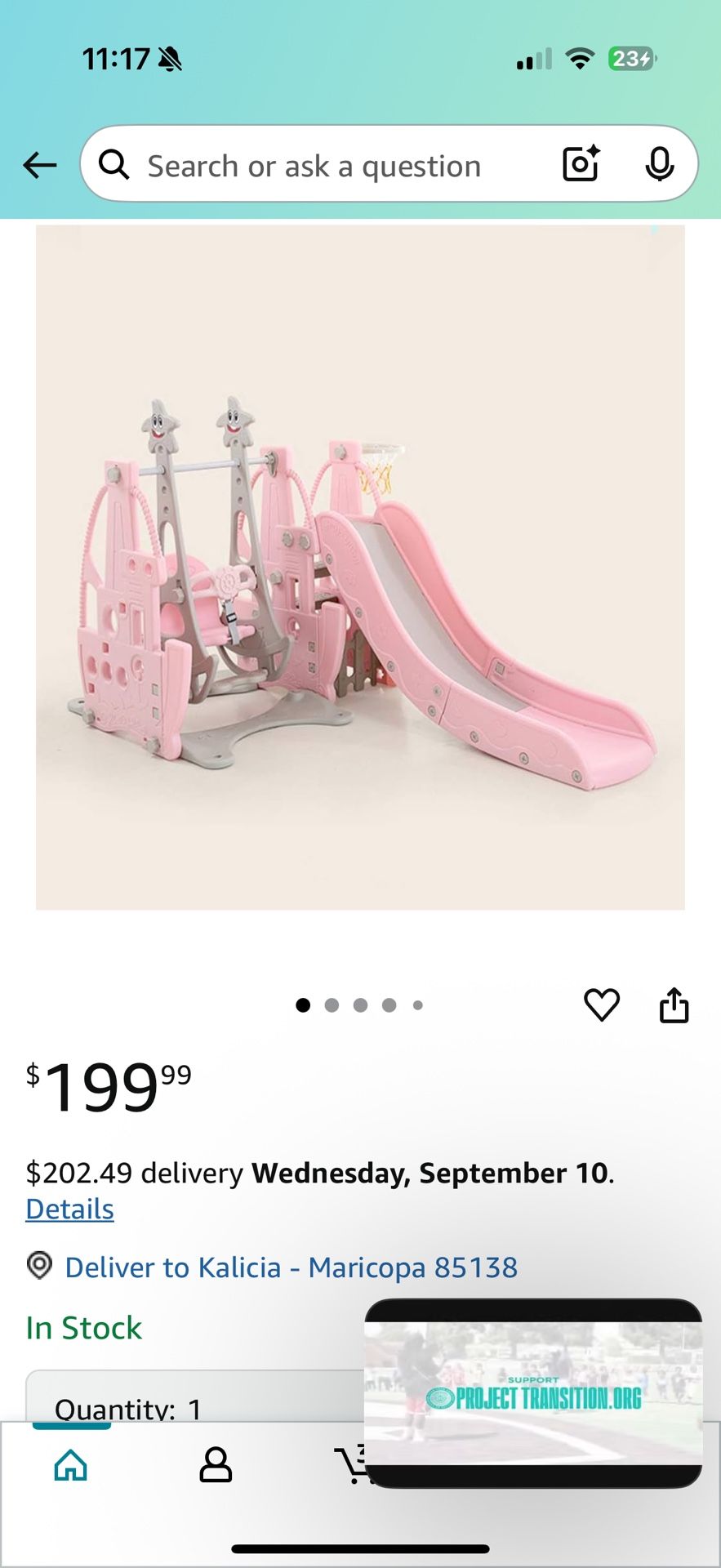 Kids Indoor Slide And Swing