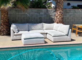 Ivory 5-Piece Feather-Filled Modular Sectional