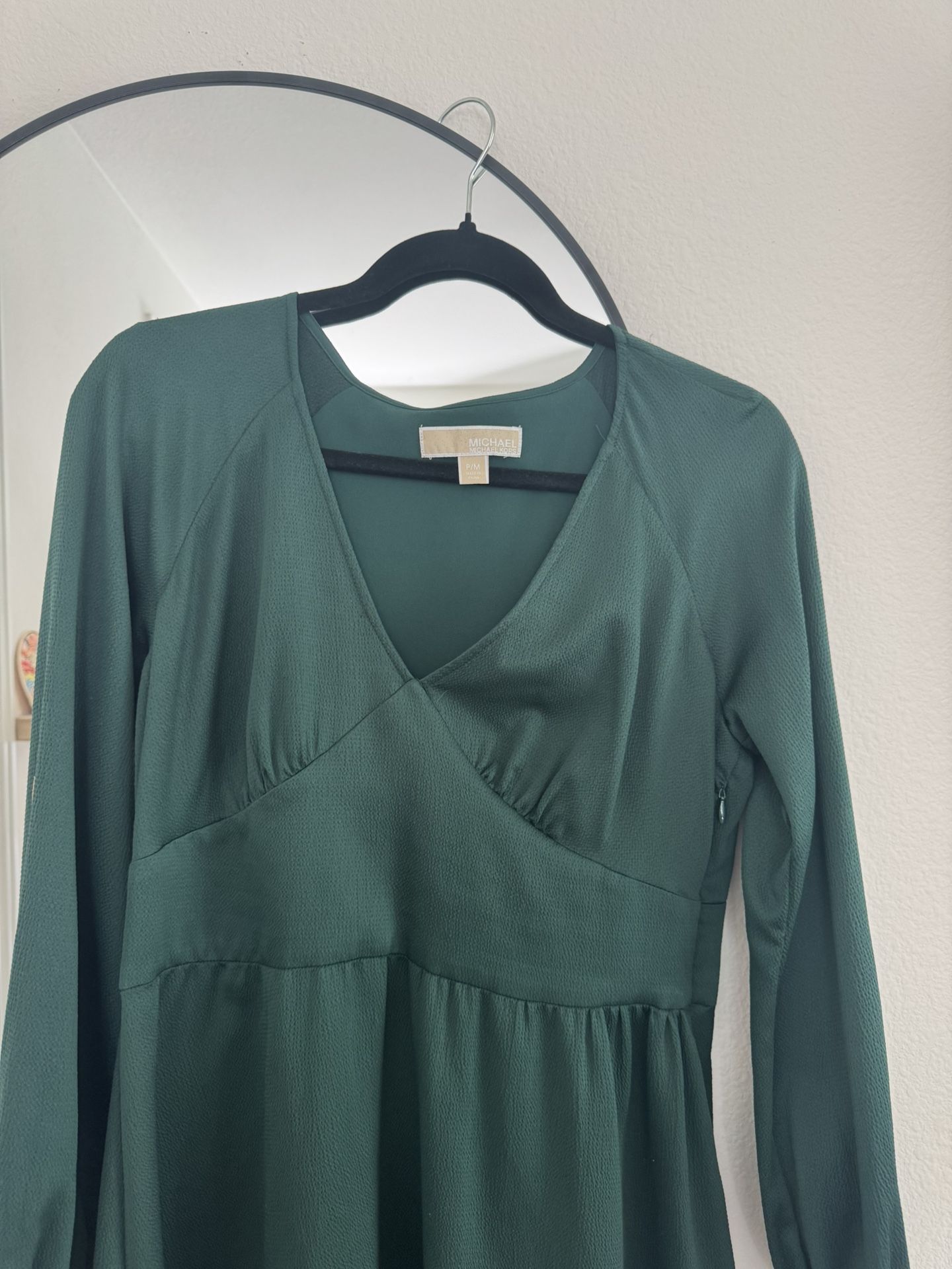 Michael Kors Green Long Sleeve Dress