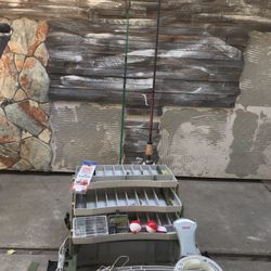 Fishing Set! 2 Fishing Reels And One Fishing Accessory Foldable/expandable Case With Accessories Included!