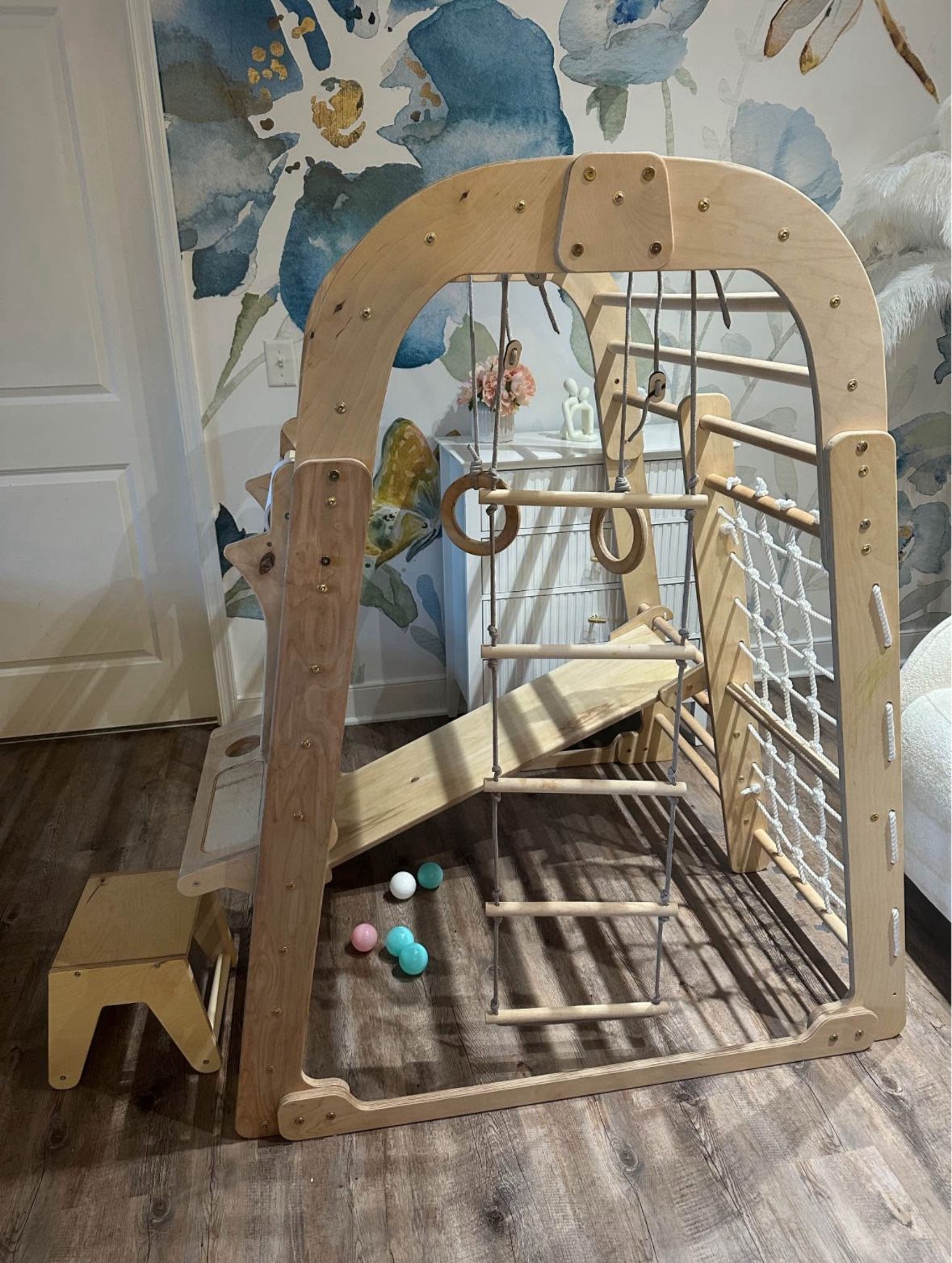 Indoor Playground for Toddlers - 7inl Playground + Swings Set + Slide Board + Art Set