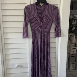 Jersey Dress By Three Dots Purple Stripe Size Small 