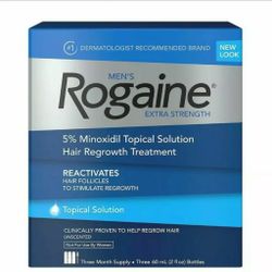 ROGAINE MEN'S TOPICAL SOLUTION 3 MONTHS 5% minoxidil extra strength EXP 02/2024!