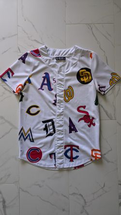 Multi Logo MLB Baseball Jersey White