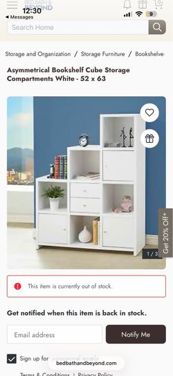 White book case with storage