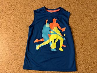 Kids Blue Baseball Graphic Sleeveless Shirt