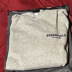 brand new dark oatmeal/grey essentials fear of god hoodie 