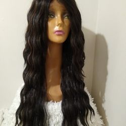 Human Hair Blend Lace Front Wig 