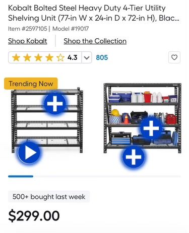 Kobalt Heavy Duty Steel Shelving