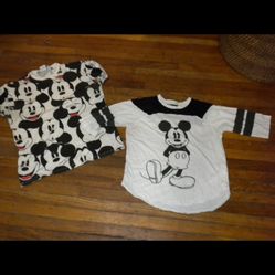 2 Women's Medium Disney Mickey Mouse Shirts