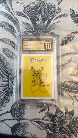 Pikachu CGC 10 Pristine Pokémon Playing by Card 2019 JPN