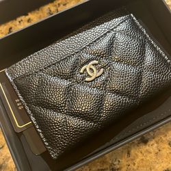 Pebble-grain Leather Card Case