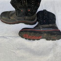 Ariat Low Black Leather And Suede Kids 6.5