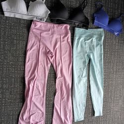 Victoria's Secret leggings, Hanes Sports Bras