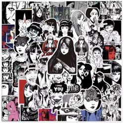 50Pcs Junji Ito Horror Anime Manga Stickers Tomie, Uzumaki, Gyo Waterproof Vinyl