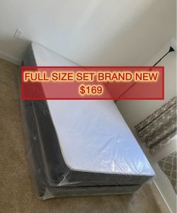 NEW FULL SIZE 54x75” MATTRESS AND BOX SPRING-2pcs