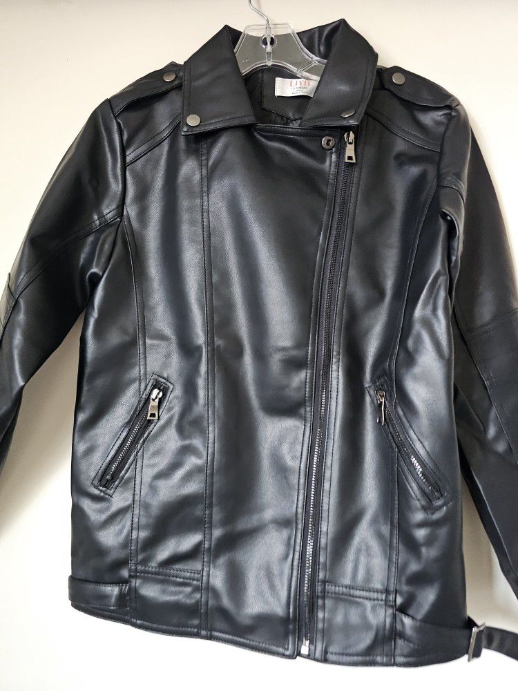 Leather jacket for teenagers. Unisex, New