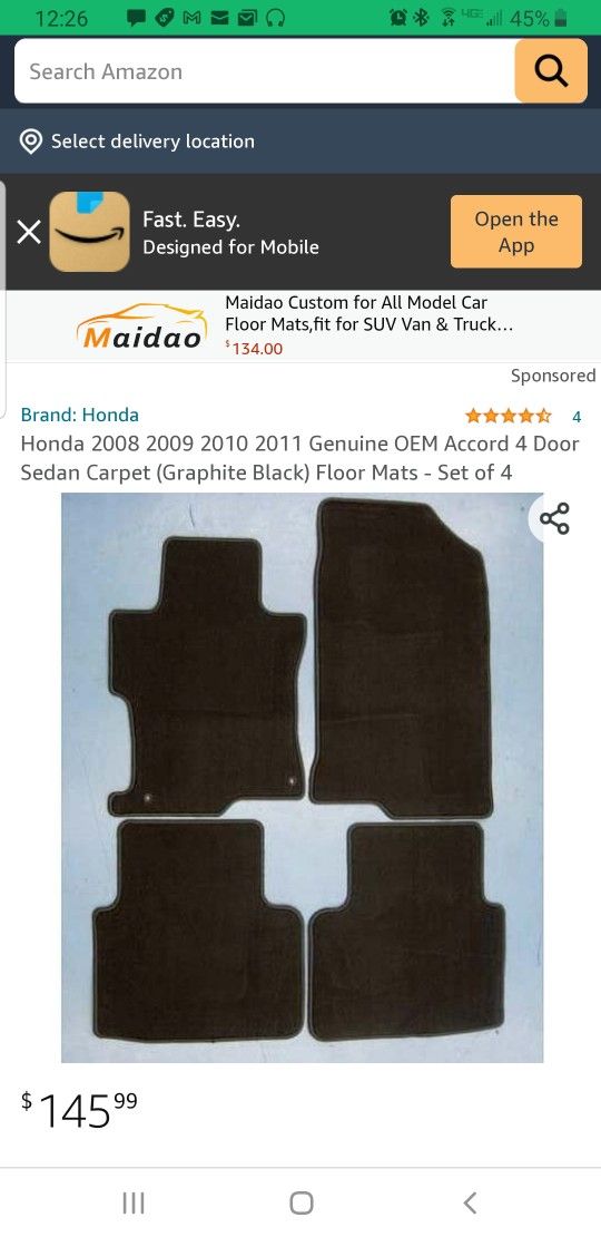 Honda Accord All Weather Floor Mats