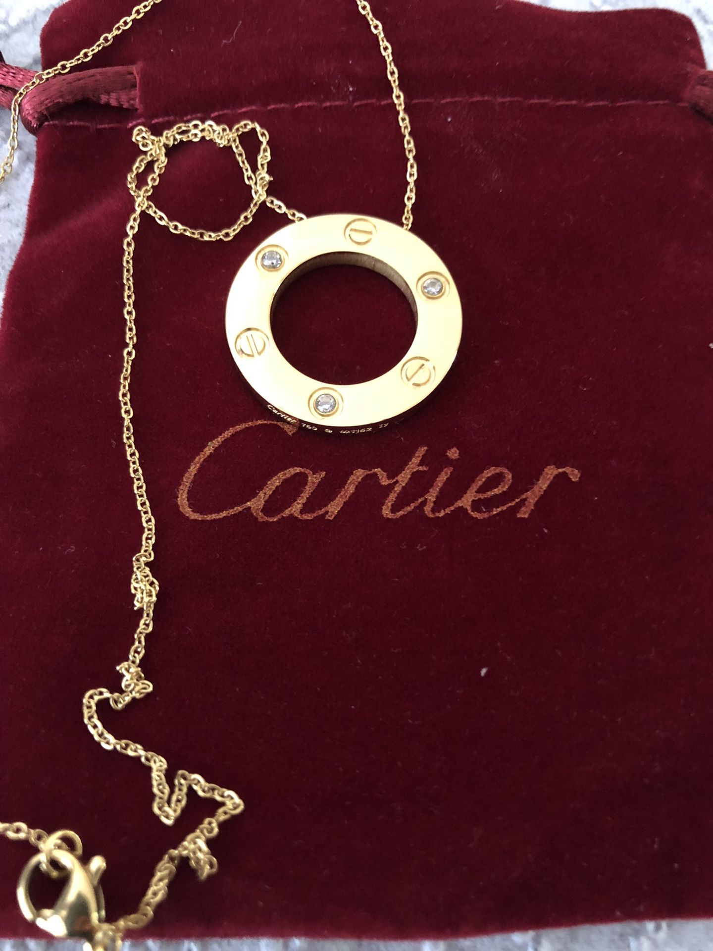 Cartier necklace gold with stones