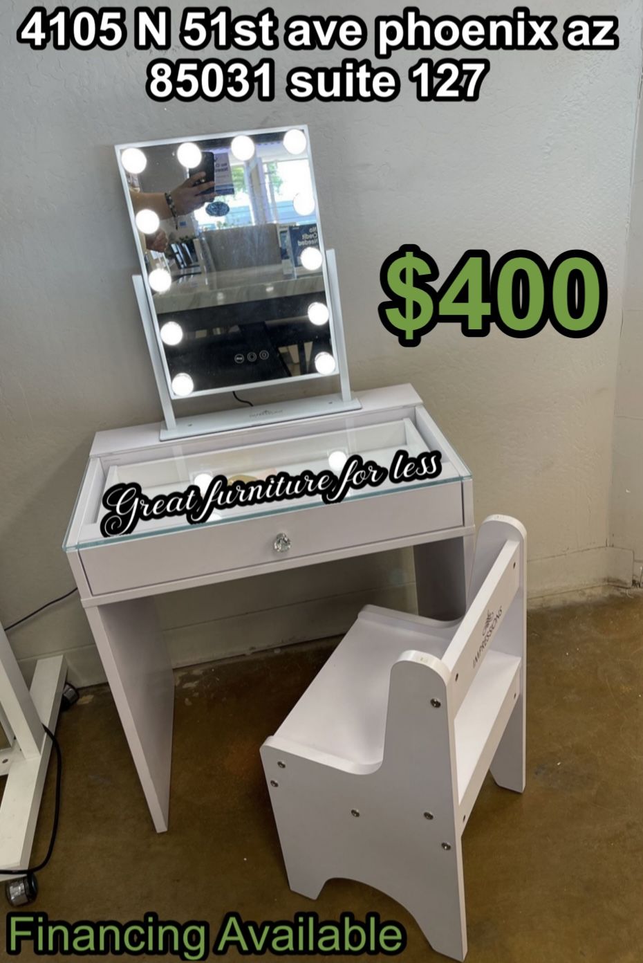 Mini Vanity With Chair Brand New
