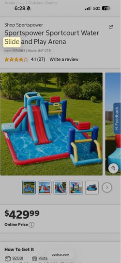 Sportspower Sportcourt Water Slide and Play Arena