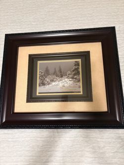 Framed Psalm 27:1 Winter Landscape Print