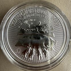 2019 1oz Britain Year Of The Pig Silver Coin 
