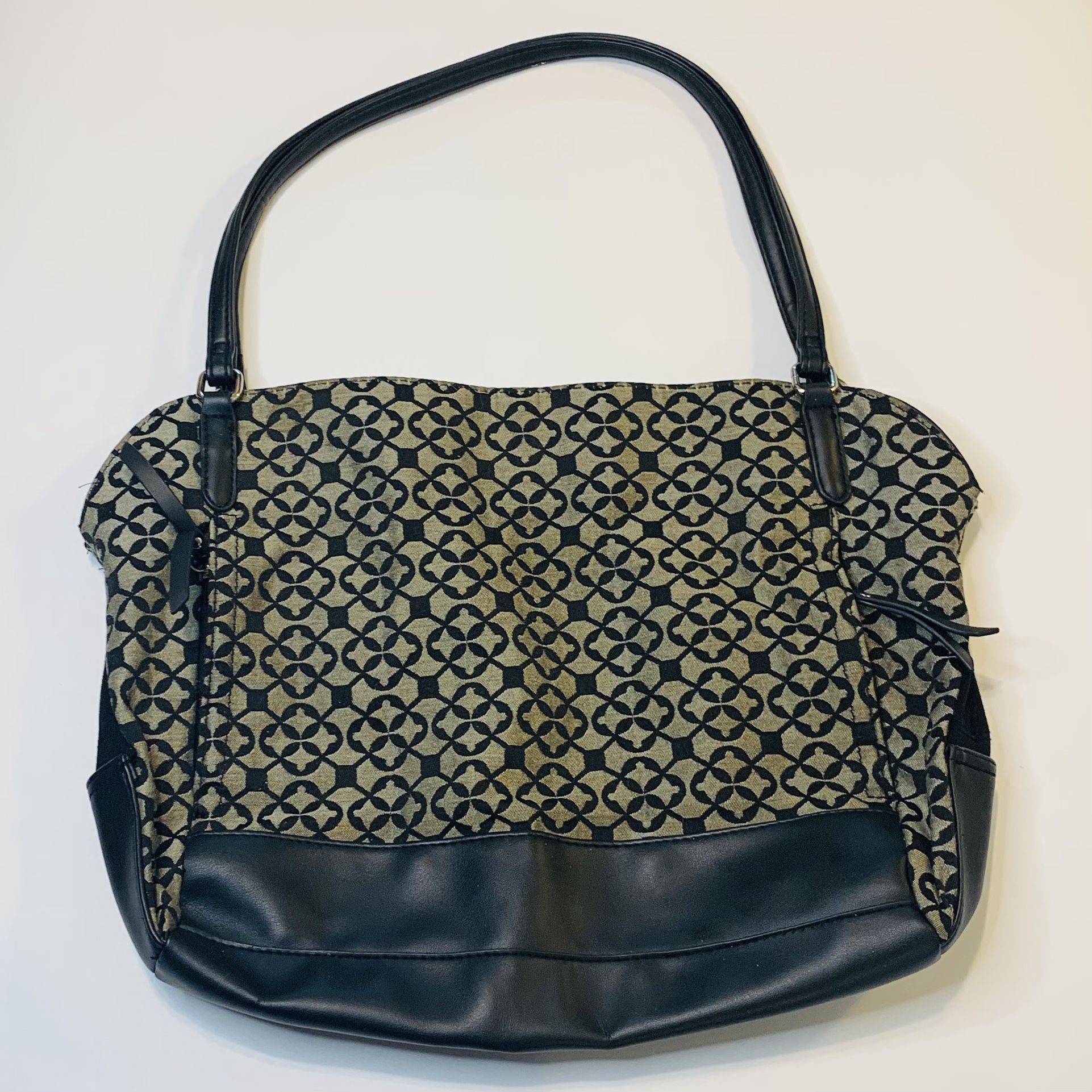 Unbranded 12" x 15" Women’s Purse Handbag with 3 Zipper Pouches Brown / Black One Size USED
