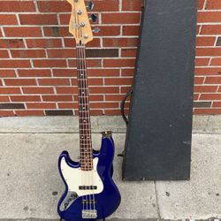 Fender Jazz Bass Guitar 1999 Left Handed 4 String Midnight Blue Bass Guitar