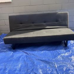 Tufted Contemporary Fabric Sleeper Sofa in Charcoal