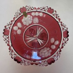 Meissen Vintage Red Cut Bowl 