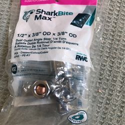 Brand NEW - 1/2” X 3/8” OD X 3/8” OD  Dual Outlet Angle Stop