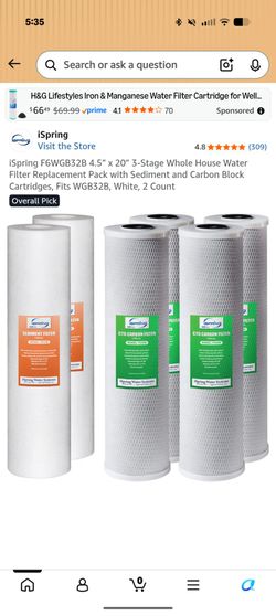 iSpring Whole House Water Filter Replacement Pack