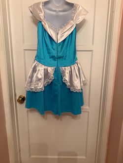 Sexy Alice in Wonderland Teal and White Lace Costume Dress