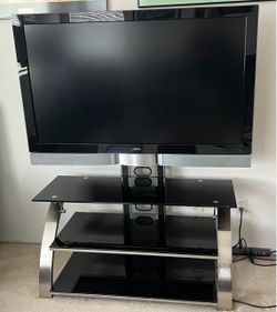 Vizio Flat Screen TV with Glass TV Stand