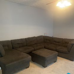 Sectional Couch Plus Ottoman 