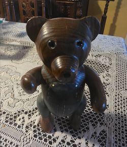 Vintage Solid Wood Bear