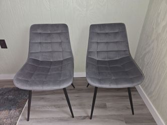 Gray velvet chairs (2)