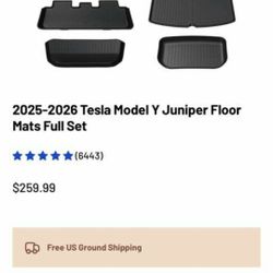 2025-2026 Tesla Model Y Juniper Floor Mats Full Set