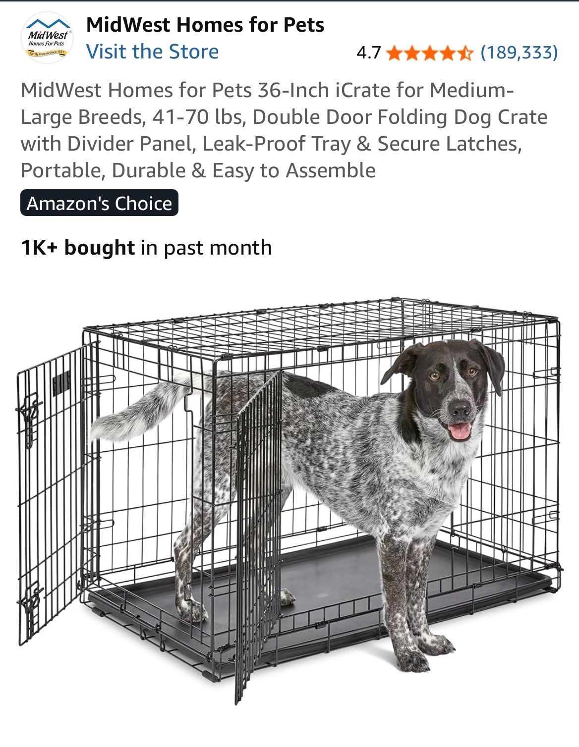 🐾Dog Crate for Medium-Large Breeds 41-70 lbs