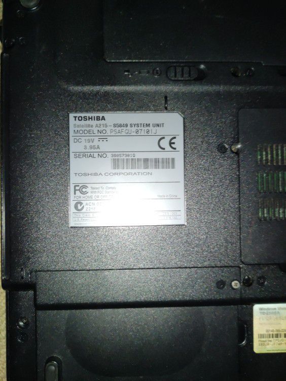 Older Toshiba Laptop