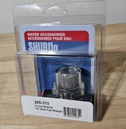 NEW ~ SHURflo In-Line Strainer 1/2" Male Pipe Straight (255-313)
